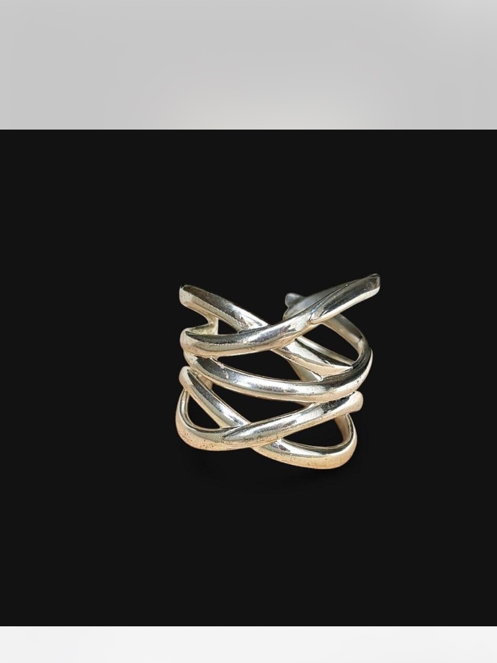 Stella & Dot Silver Tone Abstract Wrap Cuff Bracelet